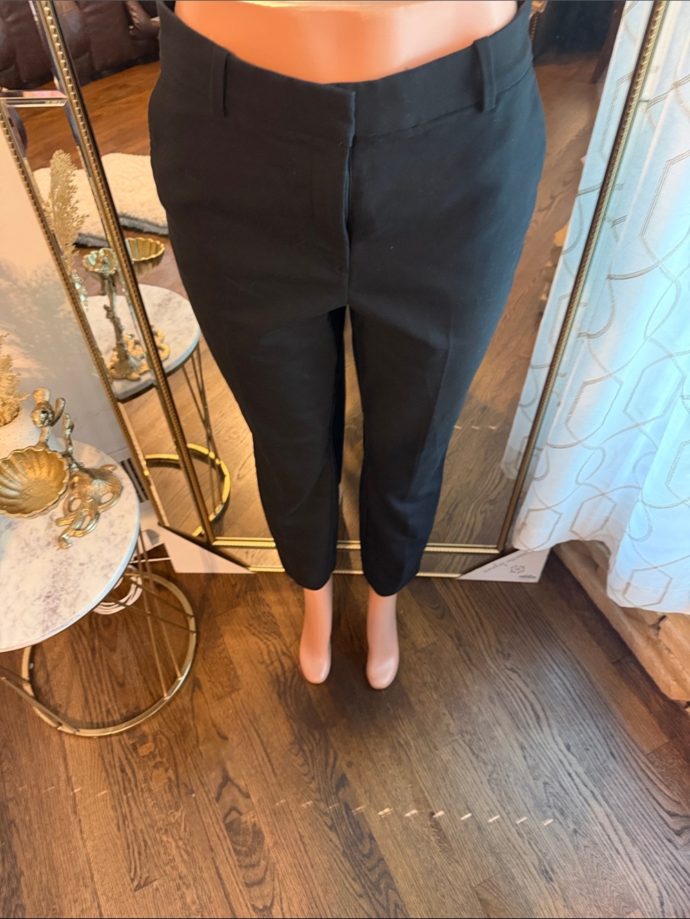 H&M Black Cropped Pull-On Ankle Trousers